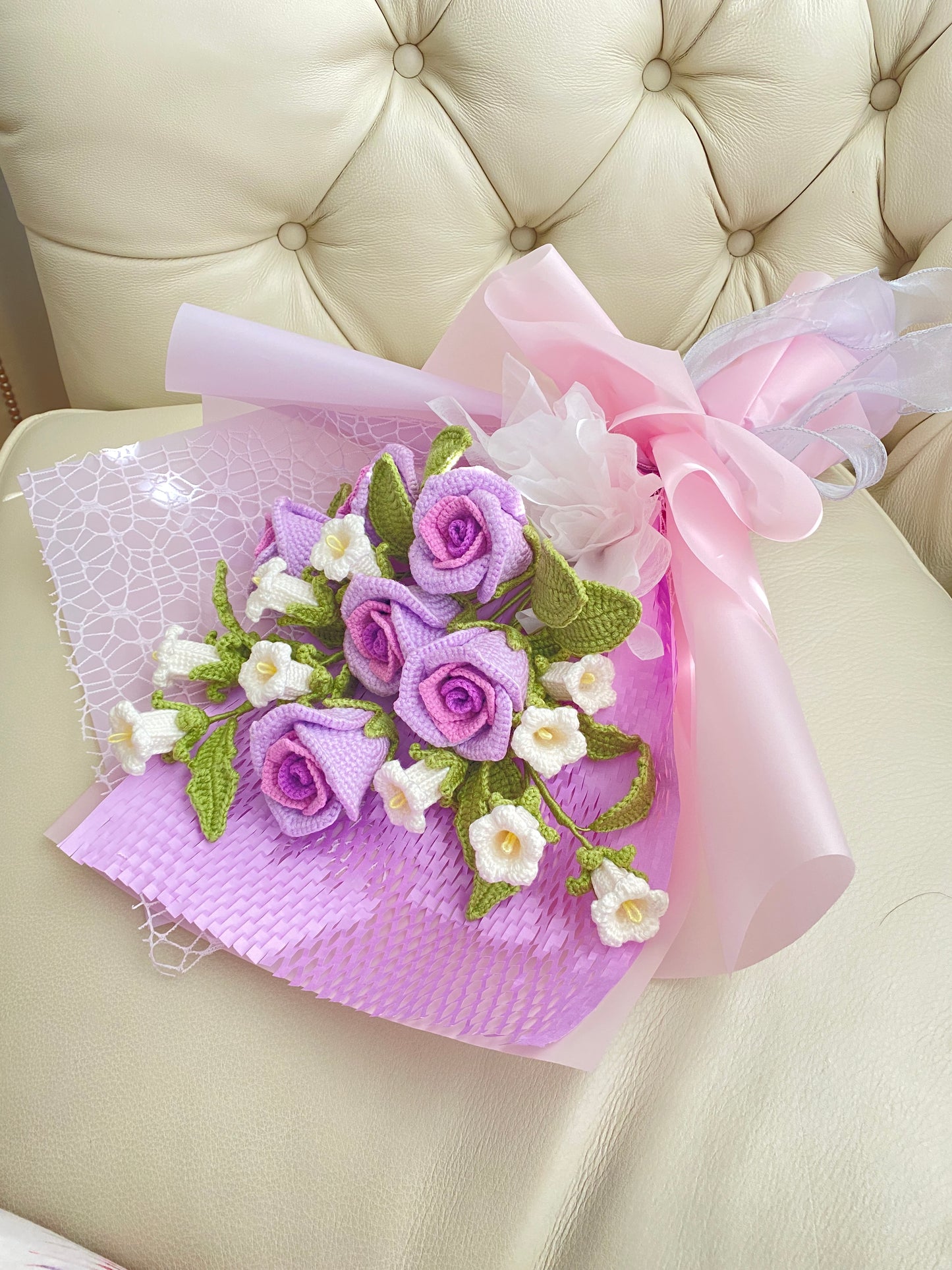 Purple Romance Crochet Bouquet