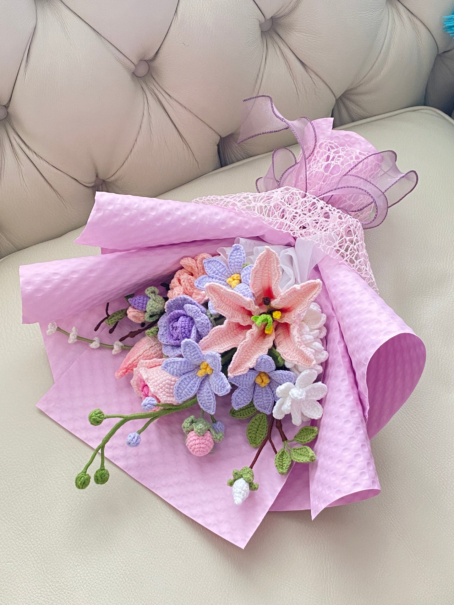 Pink & Purple Crochet Bouquet