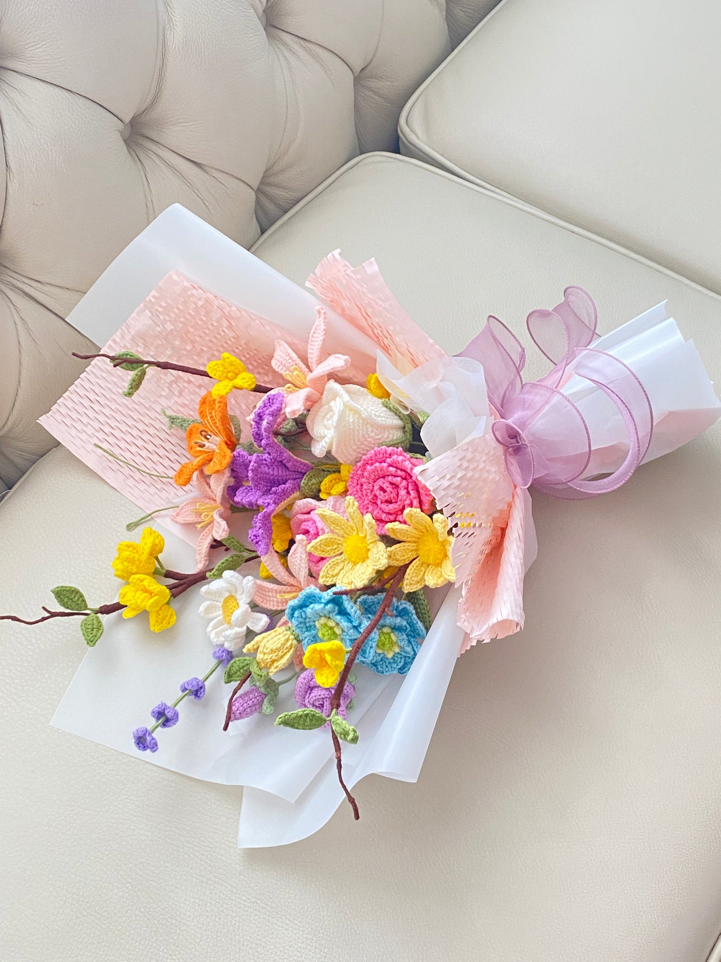 Colorful Crochet Bouquet