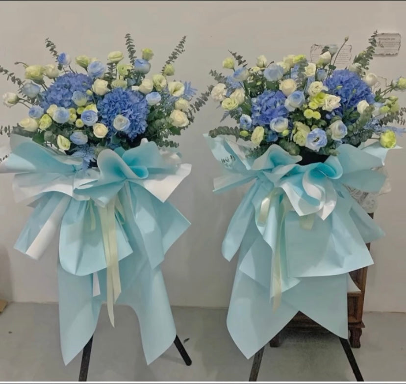 Blue Sky Opening Flower Basket