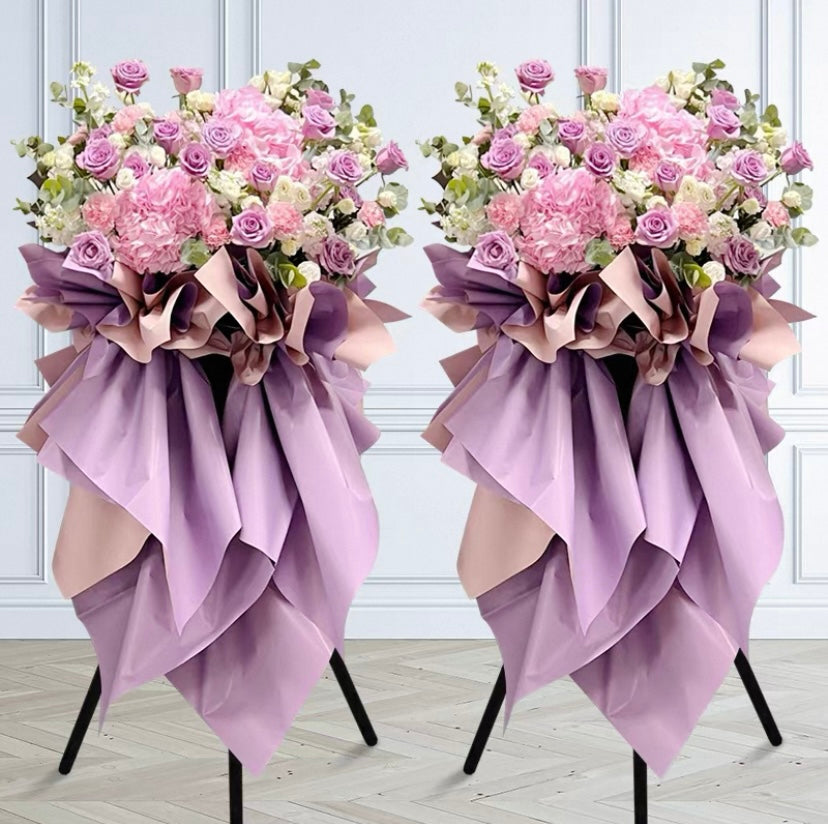 Purple Bloom Style Opening Flower Basket