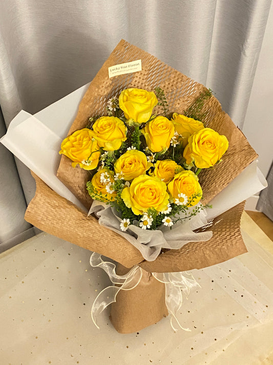 Sunny Yellow Rose Bouquet