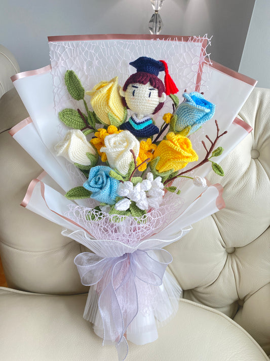 Boys Graduation Crochet Bouquet