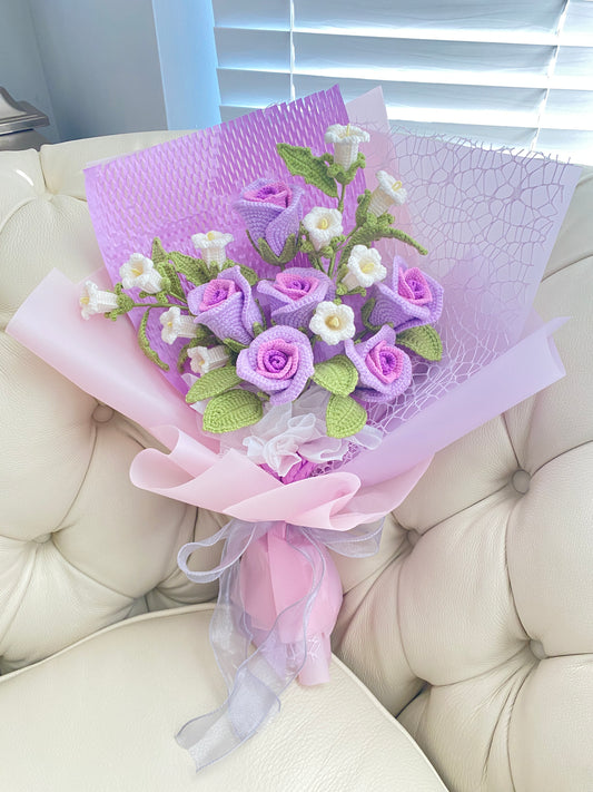 Purple Romance Crochet Bouquet