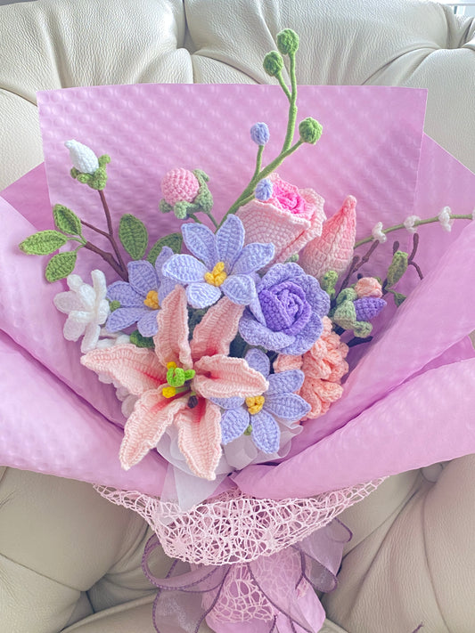 Pink & Purple Crochet Bouquet