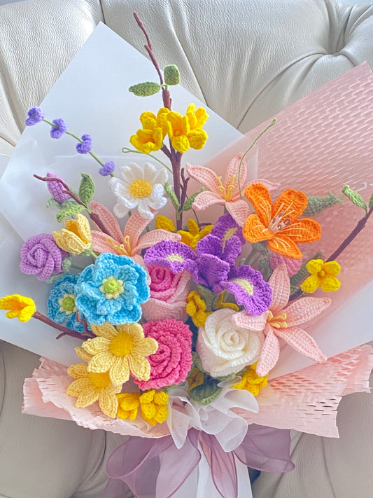 Colorful Crochet Bouquet
